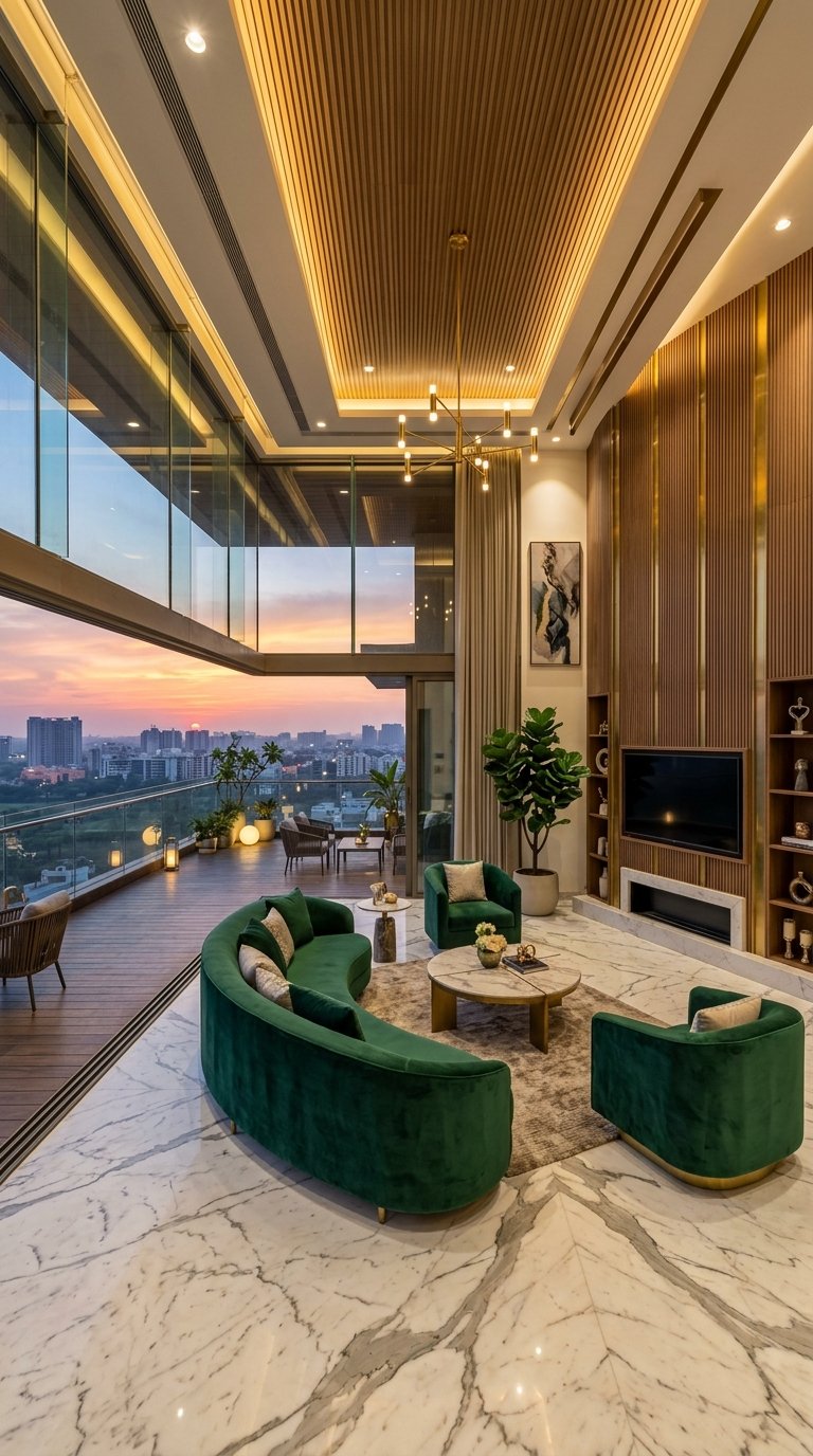 3.6m Double-Height Sky Bungalow Living Salon